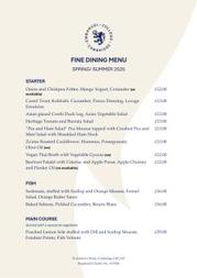 Image of Fine Dining Menu